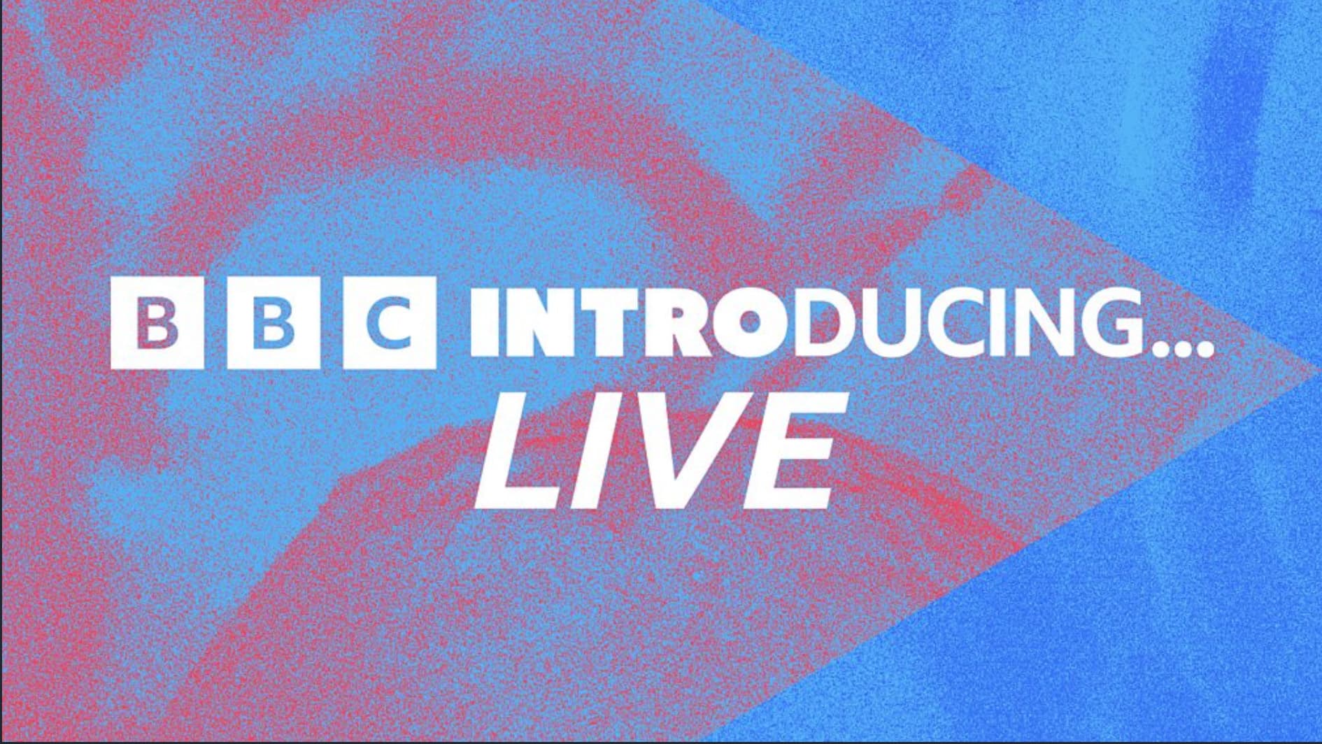 A cutout collage of the artist "Introducing Live" with Radio 1 presenter Jack Saunders, in front a colourful and abstract graphical background